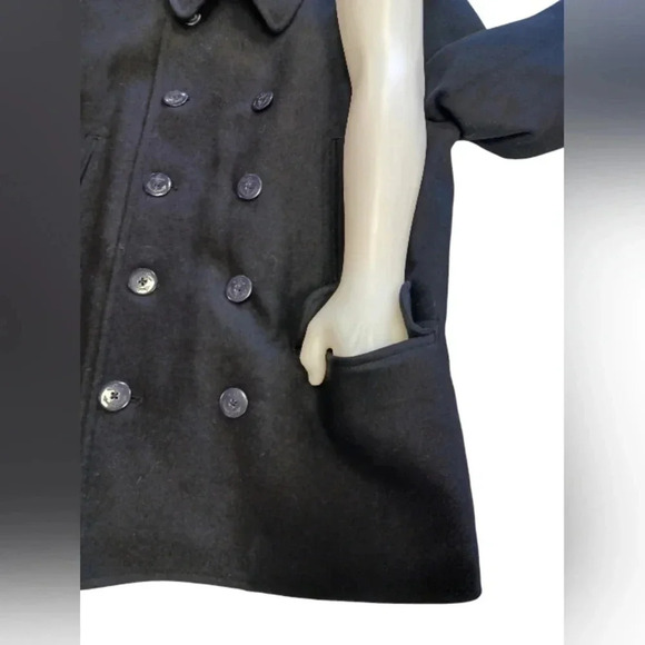 J.Crew NWT Black Wool LS Button Up Peacoat/Jacket Size XL - Picture 9 of 14